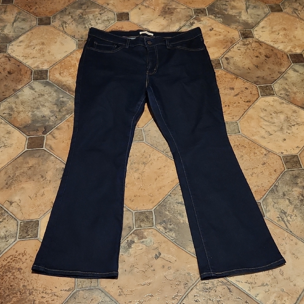 LEVI'S High Rise Bootcut Women's Dark Blue Jeans Size W34- L30.
